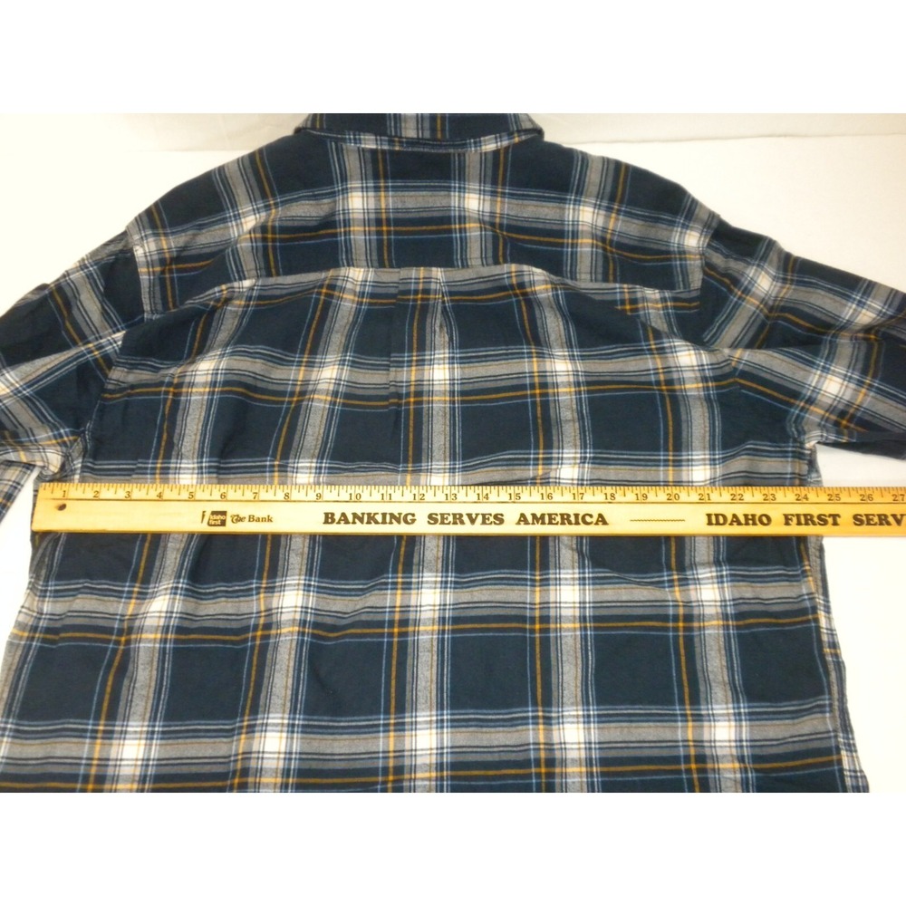 Prana Shirt Mens XXL Blue Los Feliz Flannel Slim Fit Plaid Button Up Mid Weight‎ - Picture 10 of 13